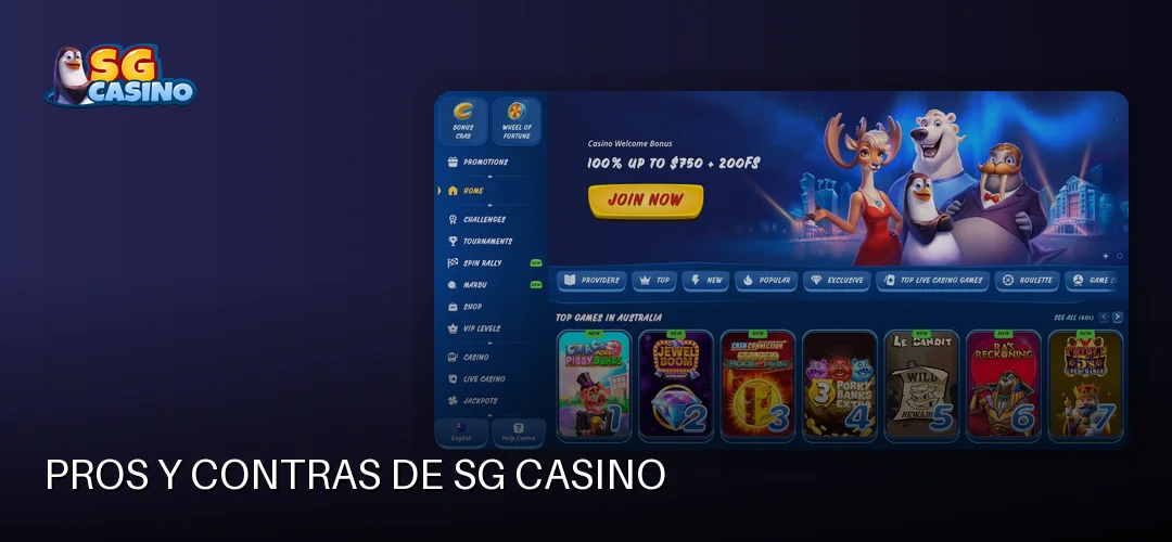 Pros y contras de SG Casino